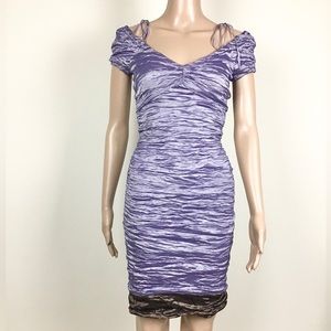Nicole Miller Collection Metallic Ruched Dress Size 0